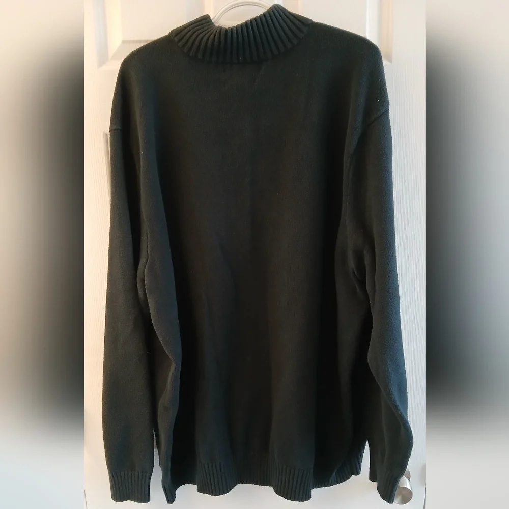 Polo Ralph Lauren Mock‑Neck Quarter‑Zip Sweater – Black w/ Red Pony – 3XLT